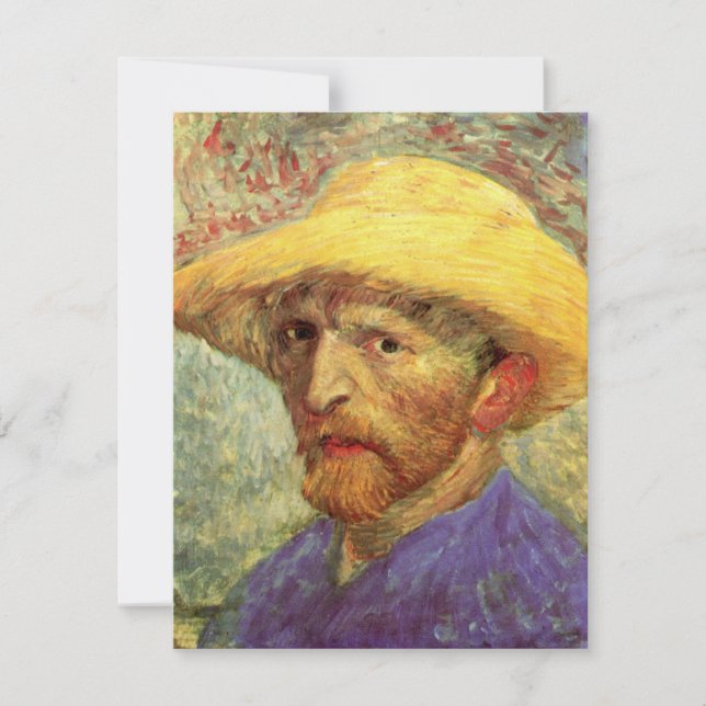 Carte Vincent van Gogh Autoportrait avec Casquette paill (Devant)