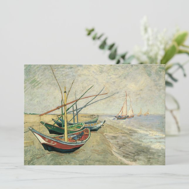Carte Vincent van Gogh - Bateaux de pêche sur la plage (Debout devant)