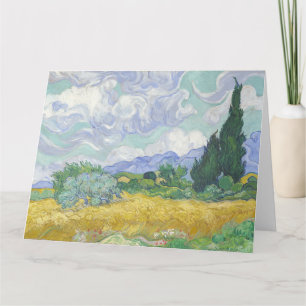 Carte Vincent Van Gogh, Champ de blé avec cyprès