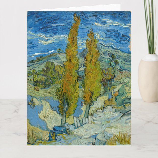 Carte Vincent Van Gogh, deux peupliers dans les Alpilles (Devant)