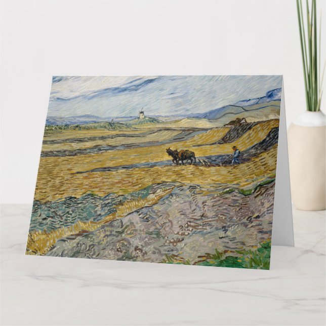 Carte Vincent Van Gogh, Enfermé Field avec Plowman (Devant)