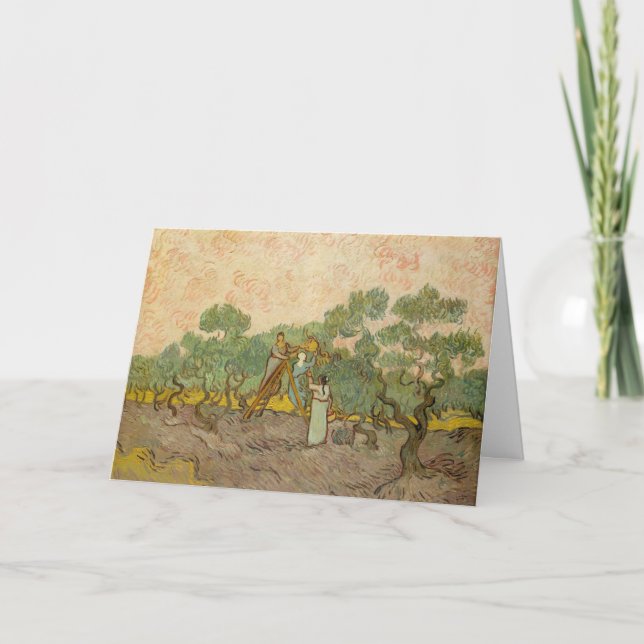 Carte Vincent van Gogh - Femmes cueillette d'olives (Devant)