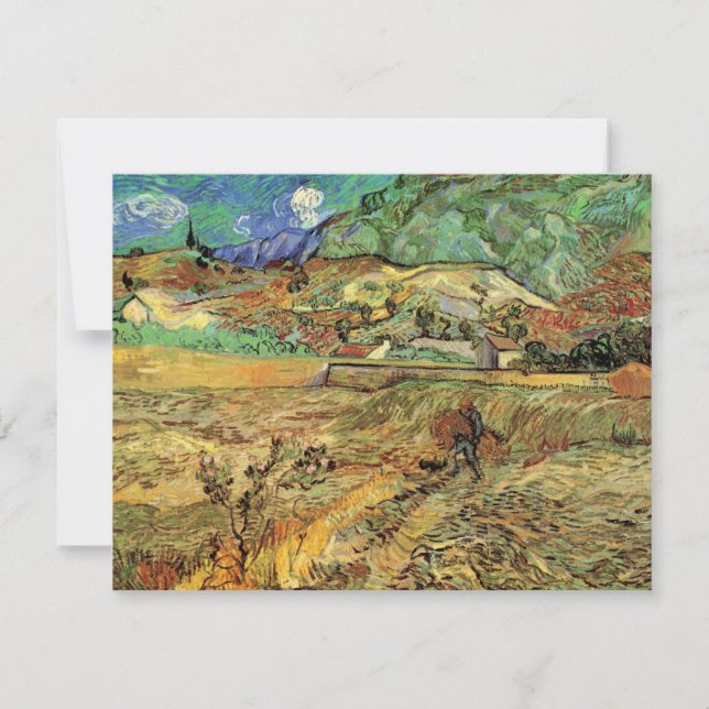 Carte Vincent van Gogh - Fermé champs de blé avec paysan (Devant)