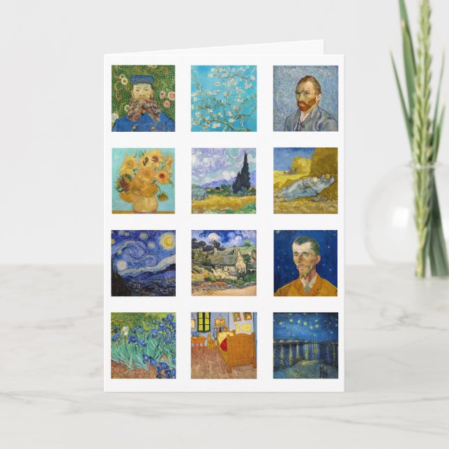 Carte Vincent Van Gogh - Grille des chefs-d'oeuvre (Devant)