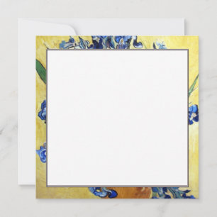 Carte Vincent van Gogh, iris bleus sur fond jaune