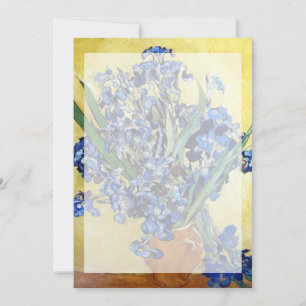 Carte Vincent van Gogh, iris bleus sur fond jaune