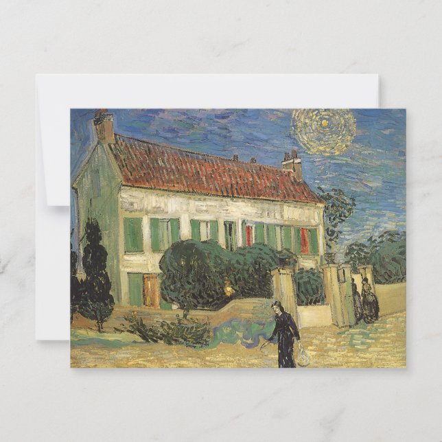 Carte Vincent van Gogh - La Maison blanche la nuit (Devant)