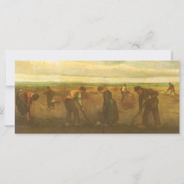 Carte Vincent van Gogh - Les paysans plantent des pommes (Devant)