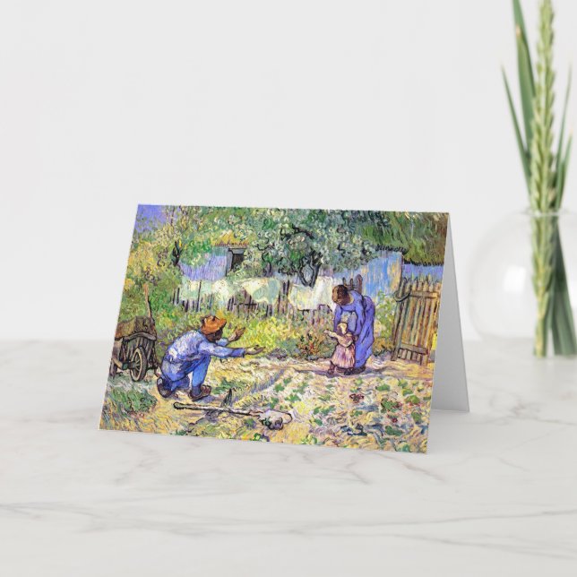 Carte Vincent Van Gogh - Premiers pas - Art Fête des pèr (Devant)