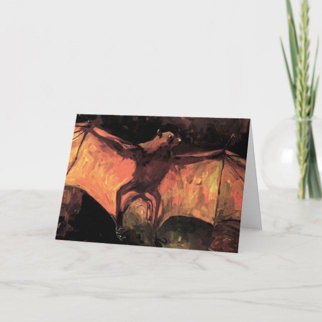Carte Vincent Van Gogh - Renard volant - Art d'Halloween (Devant)