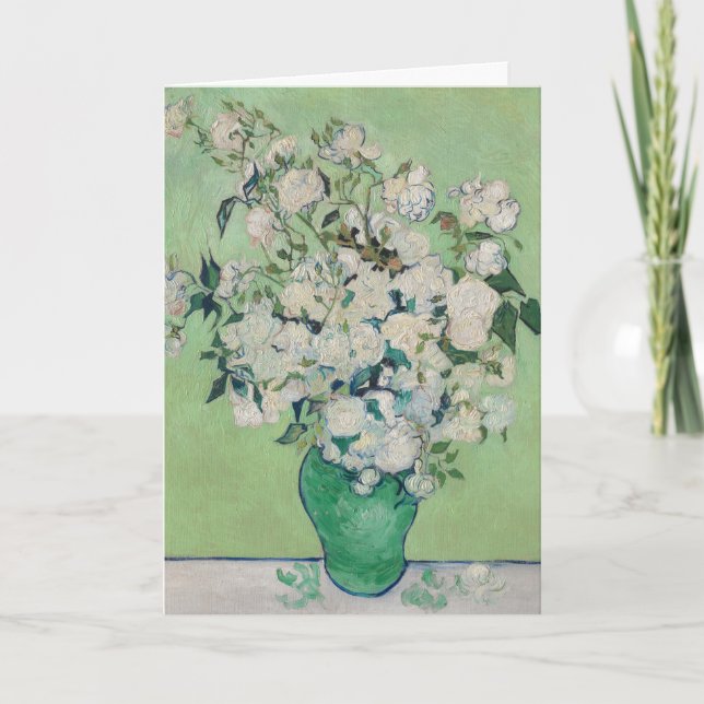 Carte Vincent Van Gogh Rose Impressionniste Anniversaire (Devant)