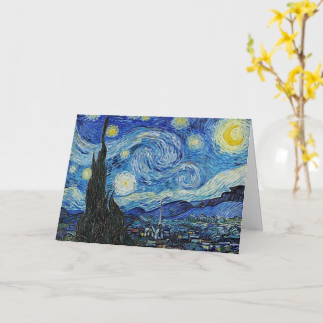 Carte Vincent van Gogh, Starry Night (Fleur jaune)