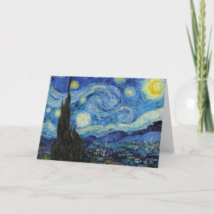 Carte Vincent Van Gogh Starry Night Vintage Art Notecard