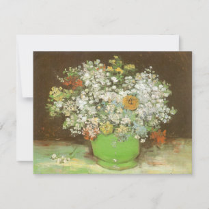 Carte Vincent van Gogh - Vase avec Zinnias et Fleurs