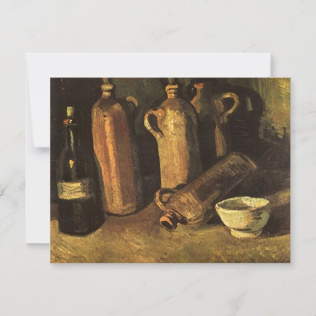 Carte Vincent van Gogh - Vie morte avec 4 bouteilles en  (Devant)