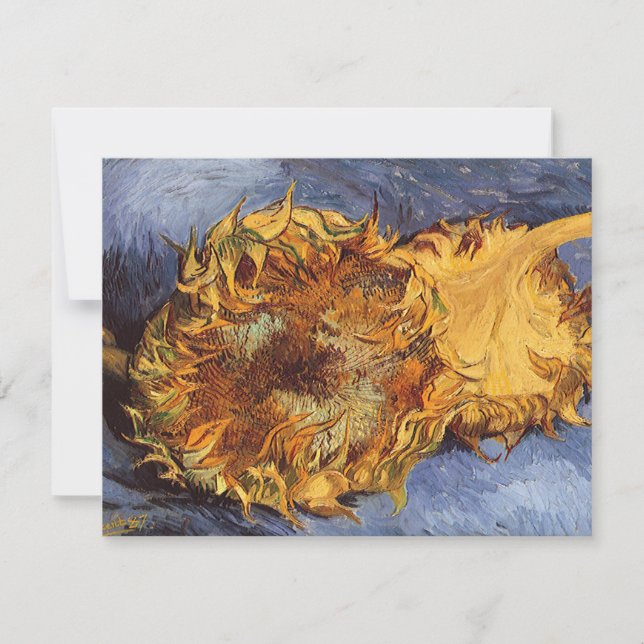 Carte Vincent van Gogh - Vie morte : Deux tournesols cou (Devant)