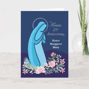 Carte Vingt-cinquième 25e anniversaire vie religieuse
