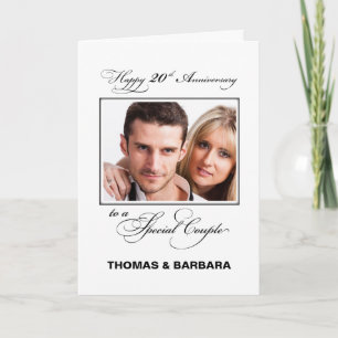 Carte Vingtième anniversaire du Mariage Nom et photo per
