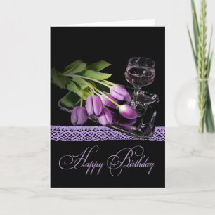 Carte Vins et tulipes d'anniversaire