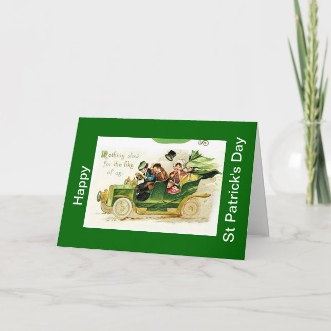 Carte Vintaeg car, Happy Jour de la Saint Patrick Card (Devant)