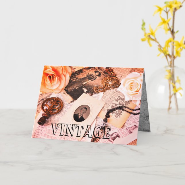Carte vintage (Fleur jaune)