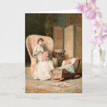 Vintage 1888 Mère et bébé dormant, restauré