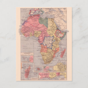Carte vintage, 1920, Afrique