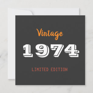 Carte Vintage 1974 édition limitée 50e cadeau d'annivers