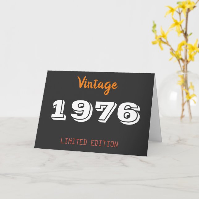 Carte Vintage 1976 Limited Edition - 50e anniversaire Gr (Fleur jaune)