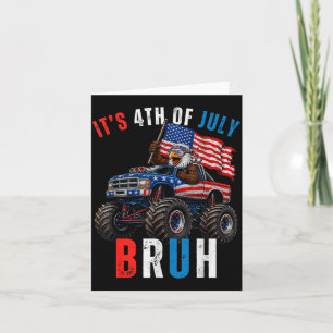 Carte Vintage 4 juillet Frère Monster Truck Aigle améric