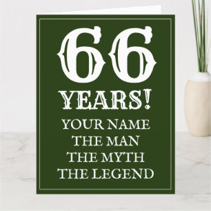 Carte vintage 66e anniversaire pour père ou grand-