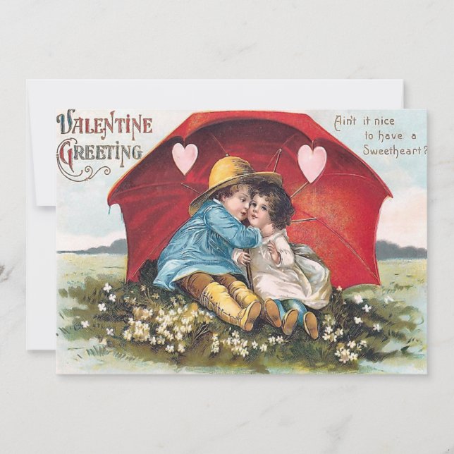 Carte vintage à plat Saint-Valentin (Devant)