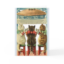 Carte vintage à tarte à la souris Little Kittens