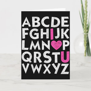 Carte Vintage Abc Je T'Aime Alphabet De Coeur Saint Vale