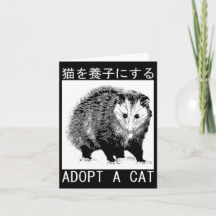 Carte Vintage Adopter Un Chat Possum Japonais Opossum