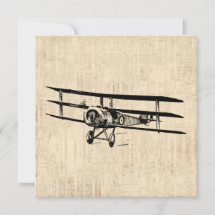 Carte Vintage Airplane Old Antique Plane Illustration