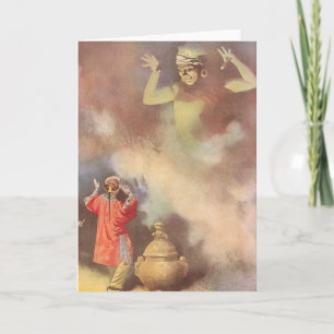 Carte Vintage Aladdin et le génie de la Lampe, Godwin