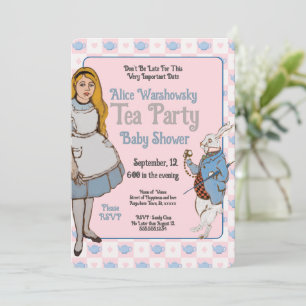 Carte Vintage Alice au pays des merveilles Baby shower f