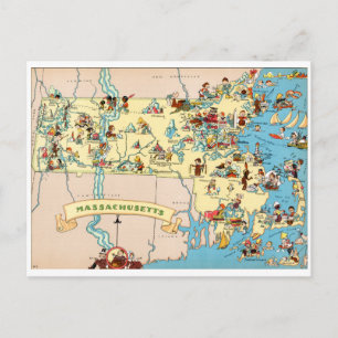 Carte Vintage amusante du Massachusetts
