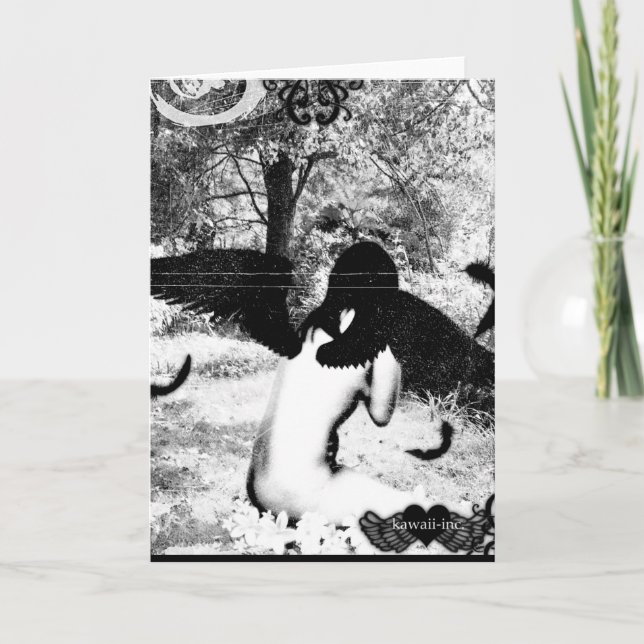 Carte Vintage Angel Black et White (Devant)