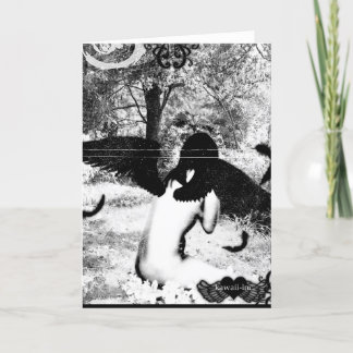 Carte Vintage Angel Black et White