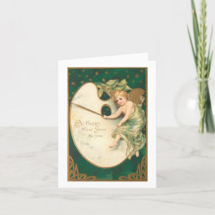 Carte vintage Angel Nouvel An