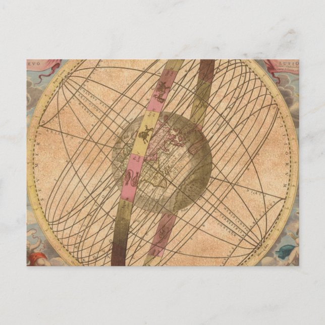 Carte vintage Antique Découpage Compas nautique (Devant)
