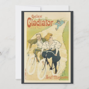 Carte Vintage Art Nouveau, Bicyclettes Gladiator Cycles