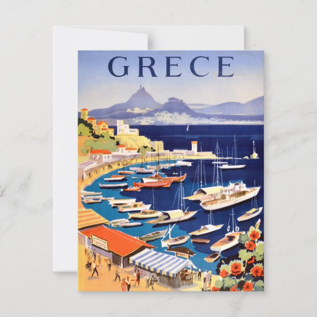 Carte Vintage Athènes Grèce Voyage (Devant)