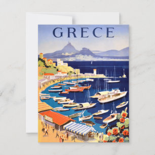 Carte Vintage Athènes Grèce Voyage