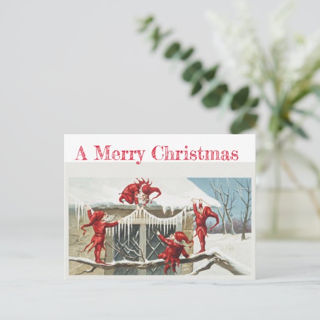 Carte vintage avec gnomes (Debout devant)