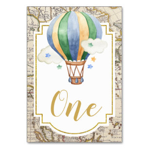 Carte vintage Baby shower de ballon à air chaud