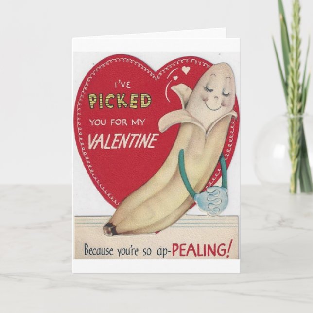 Carte vintage Banana Valentine's Day (Devant)