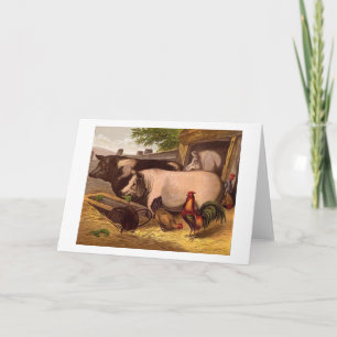Carte Vintage - Barnyard Friends,